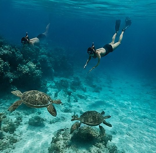 Snorkeling with sea turtles