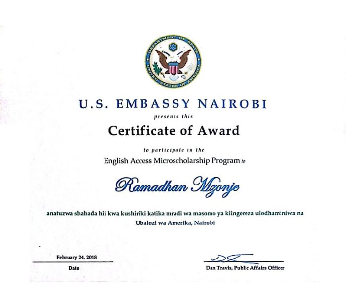 English Access Microscholarship English Access Microscholarship certificate